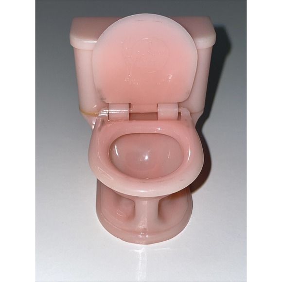 PLASCO PINK BATHROOM SET  Vintage Dollhouse Furniture Toilet Bathtub Chair AL5.5 - Picture 8 of 15